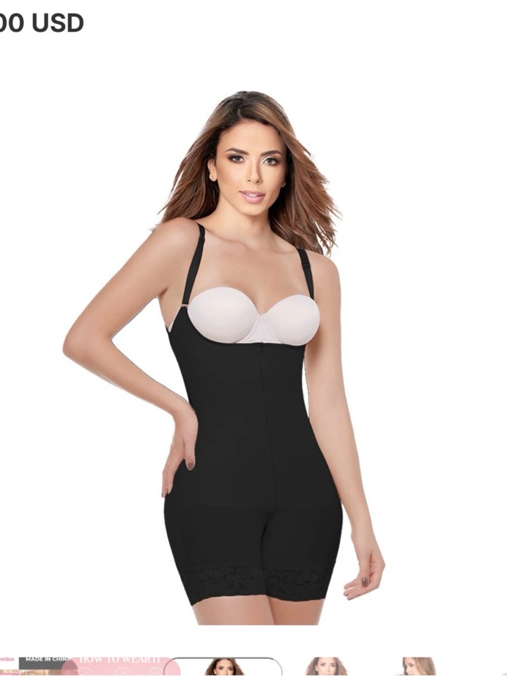 Convertible Strapless Black High-Waist Shaping Bodysuit